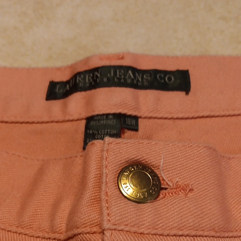 Plus Lauren Capri Jeans 18w Peach